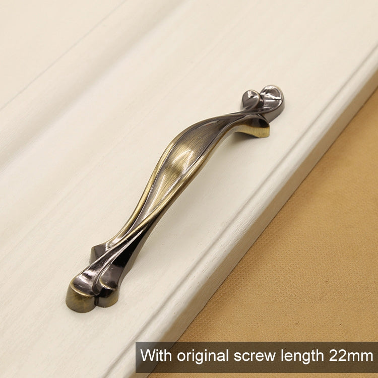 4 PCS 2804 Green Bronze Cabinet Wardrobe Door Drawer Vintage Zinc Alloy Solid Handle, Hole Distance: 96mm
