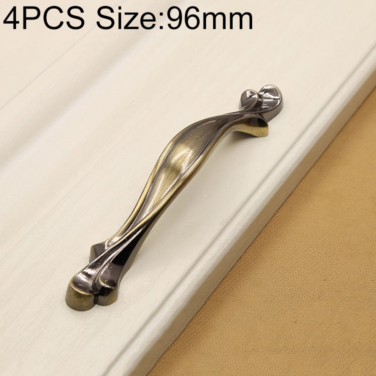4 PCS 2804 Green Bronze Cabinet Wardrobe Door Drawer Vintage Zinc Alloy Solid Handle, Hole Distance: 96mm