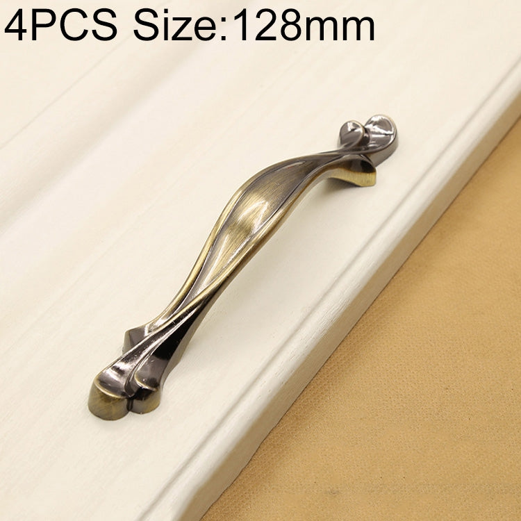 4 PCS 2804 Green Bronze Cabinet Wardrobe Door Drawer Vintage Zinc Alloy Solid Handle, Hole Distance: 128mm