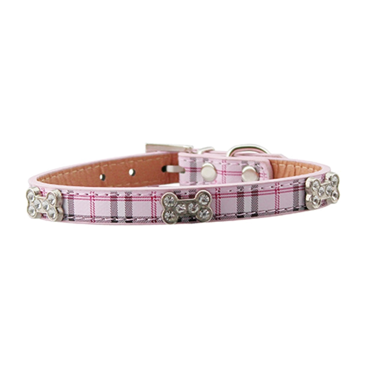 PU Leather with Bone Designs Pet Dog Collar Pet Products, Size: M, 2 * 42cm