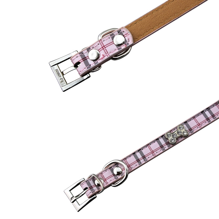 PU Leather with Bone Designs Pet Dog Collar Pet Products, Size: M, 2 * 42cm