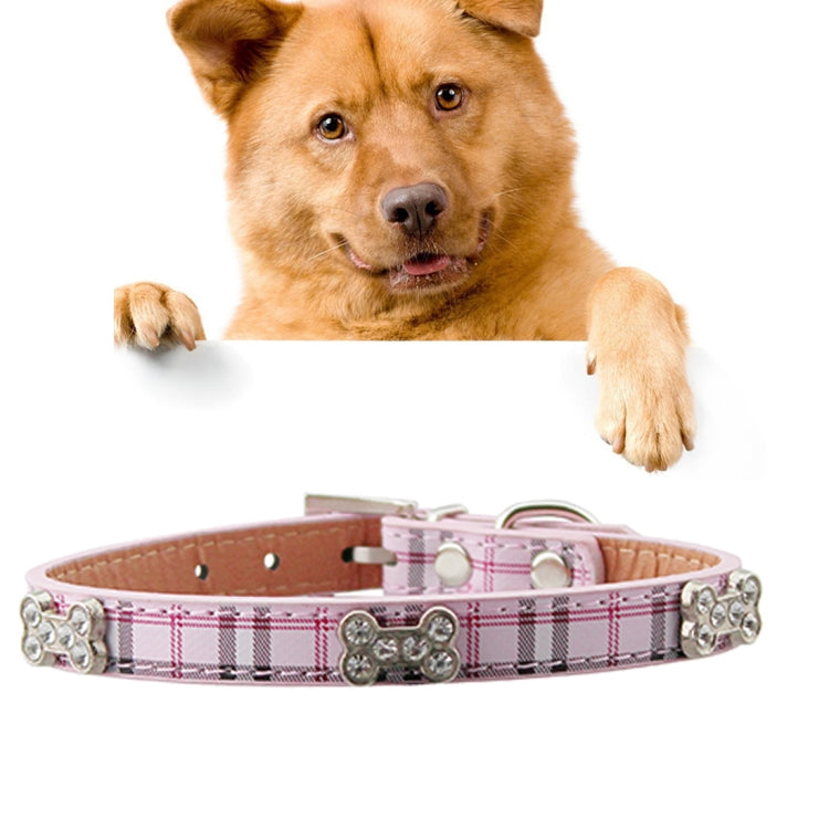 PU Leather with Bone Designs Pet Dog Collar Pet Products, Size: M, 2 * 42cm