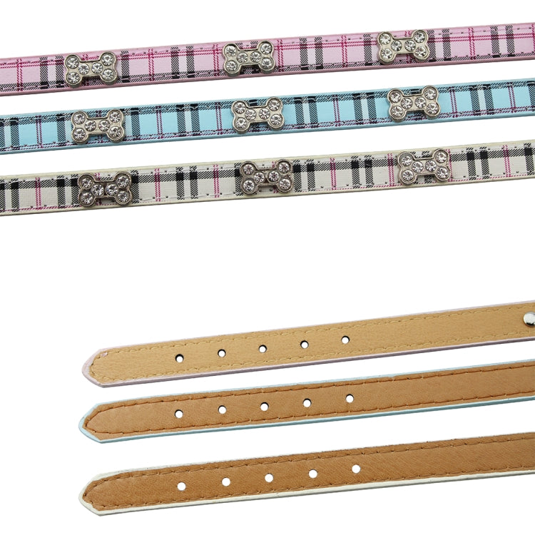PU Leather with Bone Designs Pet Dog Collar Pet Products, Size: M, 2 * 42cm