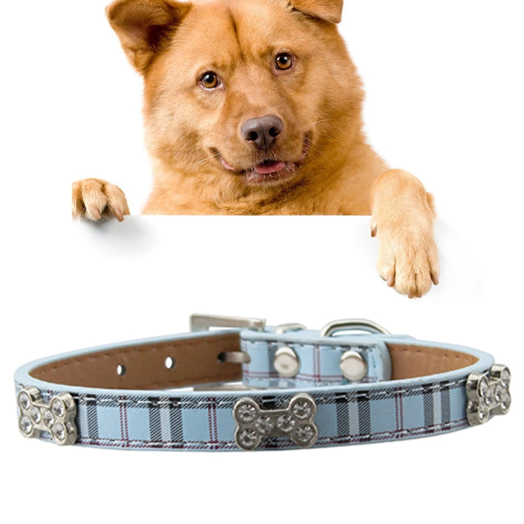 PU Leather with Bone Designs Pet Dog Collar Pet Products, Size: M, 2 * 42cm