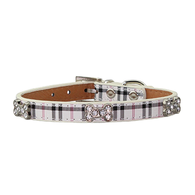 PU Leather with Bone Designs Pet Dog Collar Pet Products, Size: M, 2 * 42cm