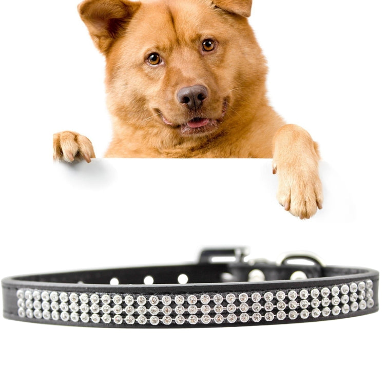 PU Diamond Studded Pet Collar Dog Collar Pet Products, Size: L, 2.5 * 51cm