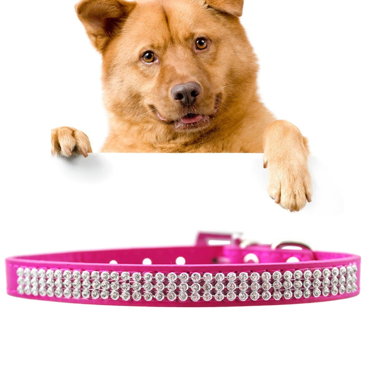PU Diamond Studded Pet Collar Dog Collar Pet Products, Size: L, 2.5 * 51cm