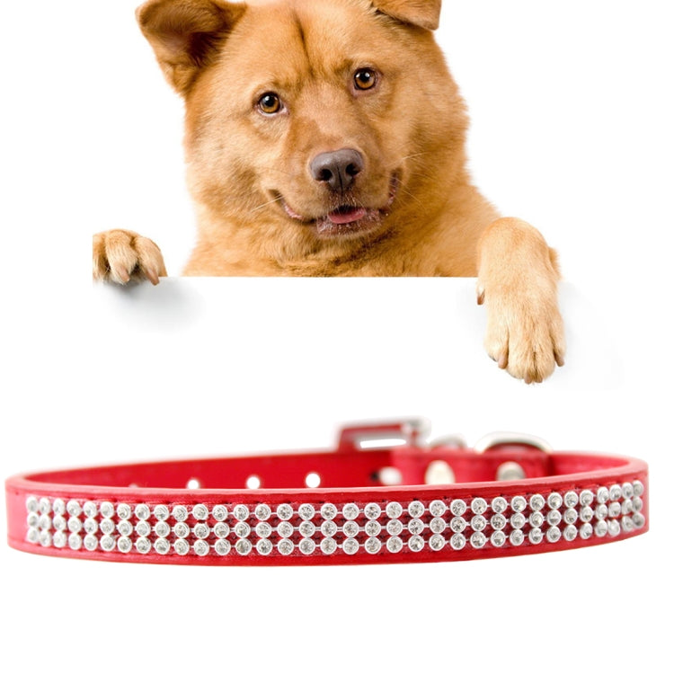 PU Diamond Studded Pet Collar Dog Collar Pet Products, Size: L, 2.5 * 51cm