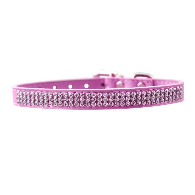 PU Diamond Studded Pet Collar Dog Collar Pet Products, Size: M, 2 * 42cm