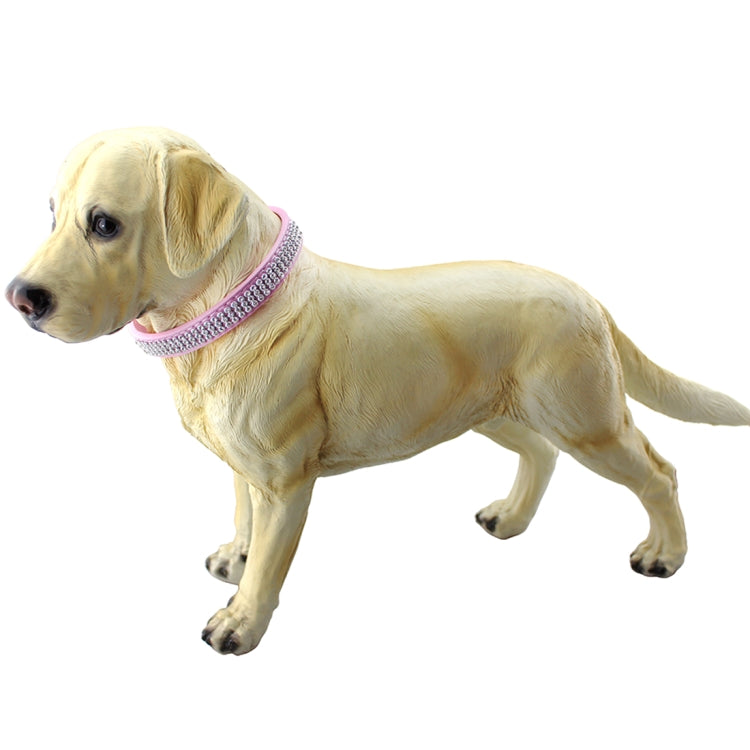 PU Diamond Studded Pet Collar Dog Collar Pet Products, Size: M, 2 * 42cm