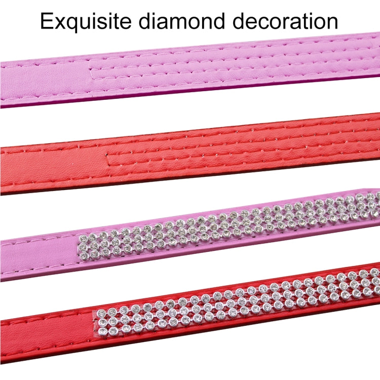 PU Diamond Studded Pet Collar Dog Collar Pet Products, Size: XS, 1.3 * 30cm