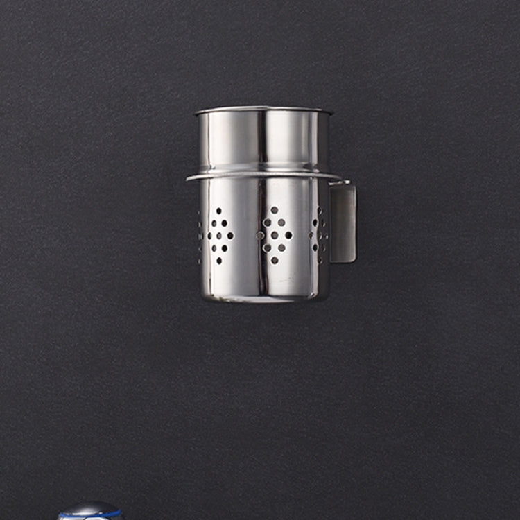 304 Stainless Steel Chopsticks Barrel Multi-function Kitchen Punching-free Wall-mounted Holder Storage Rack