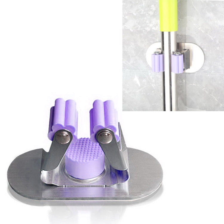 Stainless Steel Broom mop Clip Chopsticks Barrel Multi-function Kitchen Punching-free Wall-mounted Holder Storage Rack