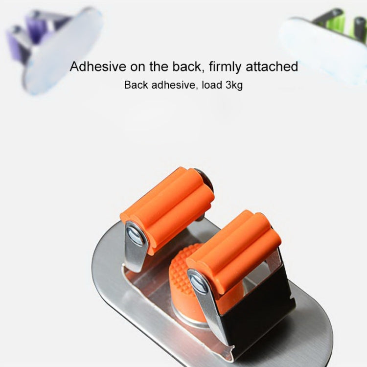 Stainless Steel Broom mop Clip Chopsticks Barrel Multi-function Kitchen Punching-free Wall-mounted Holder Storage Rack