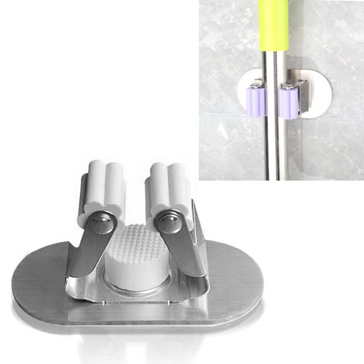 Stainless Steel Broom mop Clip Chopsticks Barrel Multi-function Kitchen Punching-free Wall-mounted Holder Storage Rack