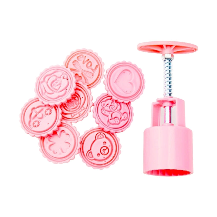 DIY Fondant Cake Mold Biscuit Cookie Cutters Baking Tools with 8 PCS Round Cartoon Patterns