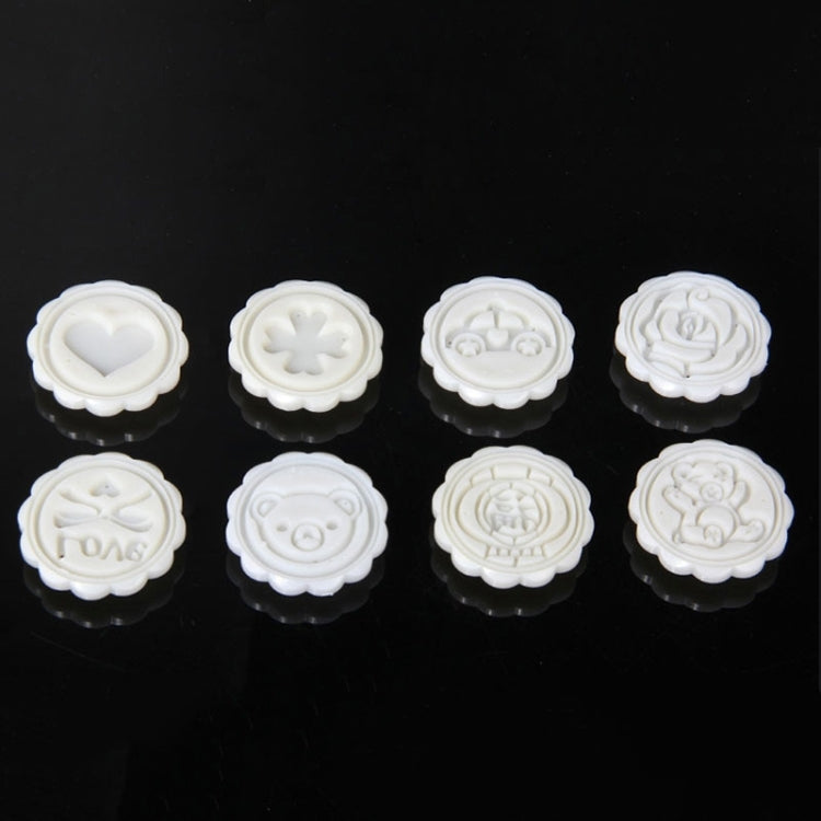DIY Fondant Cake Mold Biscuit Cookie Cutters Baking Tools with 8 PCS Round Cartoon Patterns