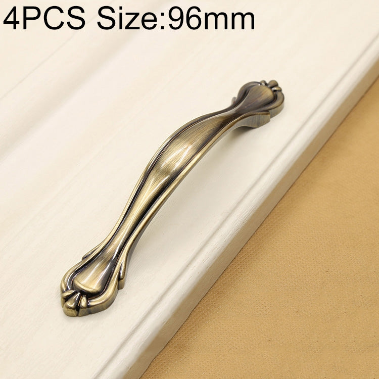 4 PCS 2805 Green Bronze Cabinet Wardrobe Door Drawer Vintage Zinc Alloy Solid Handle, Hole Distance: 96mm