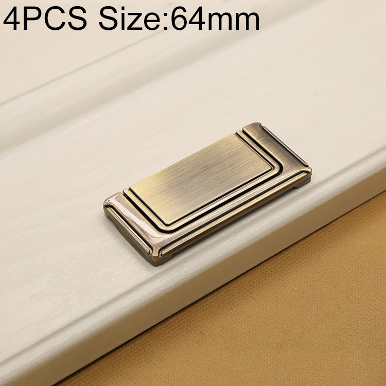 4 PCS 2810 Green Bronze Cabinet Wardrobe Door Drawer Vintage Zinc Alloy Solid Handle, Hole Distance: 64mm