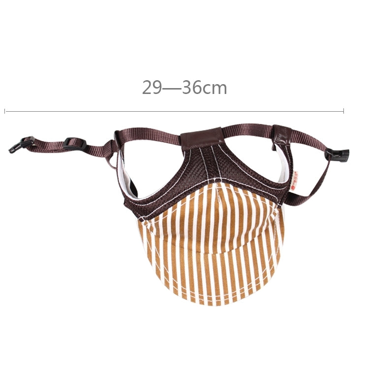 Striped Travel Pet Hat Outdoor Sports Breathable Hat Adjustable, Size: S