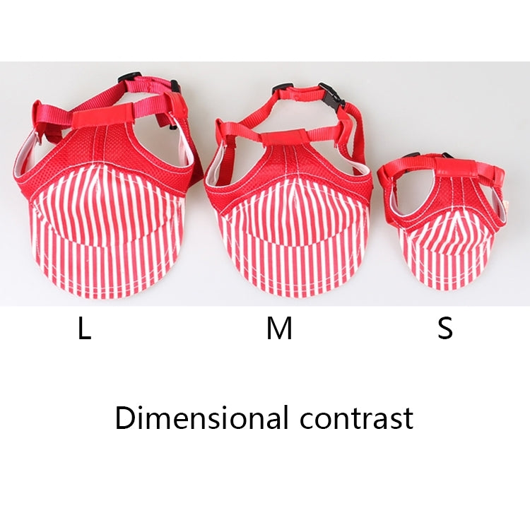 Striped Travel Pet Hat Outdoor Sports Breathable Hat Adjustable, Size: S