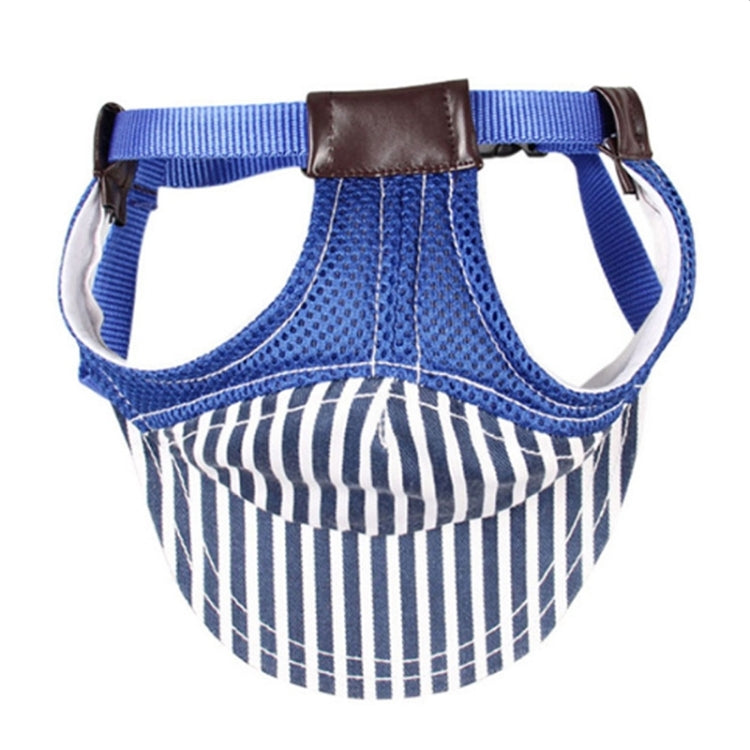 Striped Travel Pet Hat Outdoor Sports Breathable Hat Adjustable, Size: S