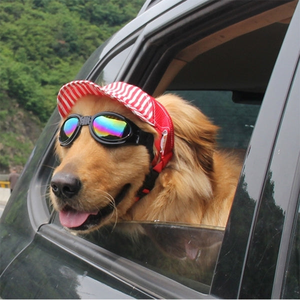 Striped Travel Pet Hat Outdoor Sports Breathable Hat Adjustable, Size: S