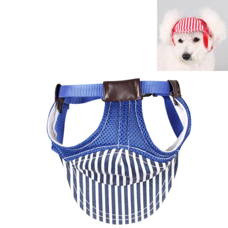 Striped Travel Pet Hat Outdoor Sports Breathable Hat Adjustable, Size: S