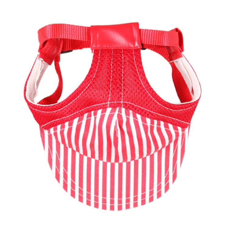 Striped Travel Pet Hat Outdoor Sports Breathable Hat Adjustable, Size: S