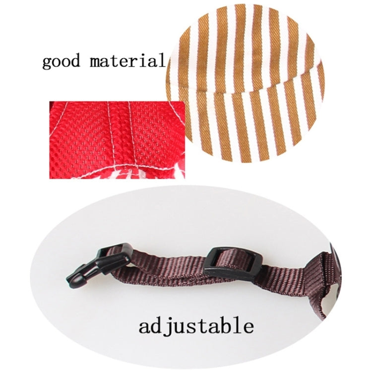 Striped Travel Pet Hat Outdoor Sports Breathable Hat Adjustable, Size: M(Coffee)