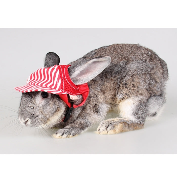 Striped Travel Pet Hat Outdoor Sports Breathable Hat Adjustable, Size: M(Coffee)