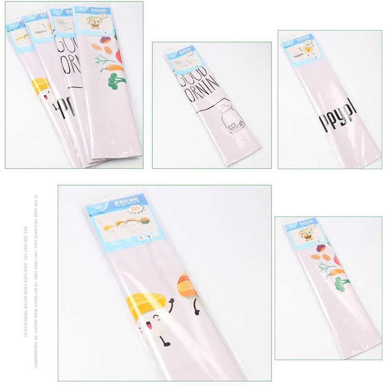 5 PCS Fruit Vegetable Pattern Household Kitchen Self-adhesive High Temperature Resistance Oil Resistant Wall Stickers Size: 60x90cm