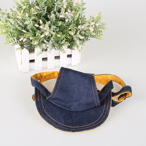 Denim Travel Pet Hat Outdoor Sports Breathable Hat Adjustable, Size: L