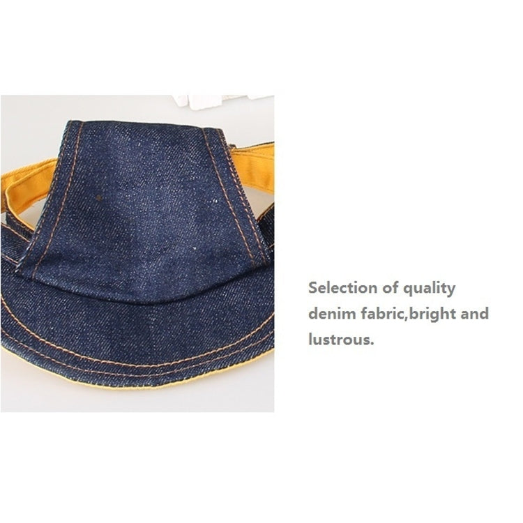 Denim Travel Pet Hat Outdoor Sports Breathable Hat Adjustable, Size: L