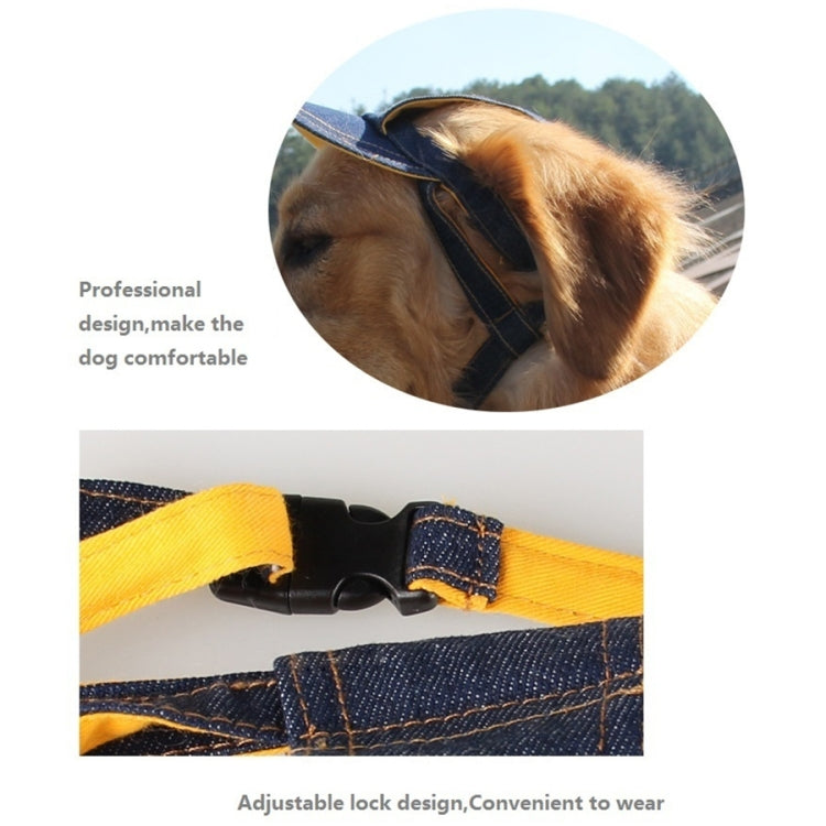 Denim Travel Pet Hat Outdoor Sports Breathable Hat Adjustable, Size: L