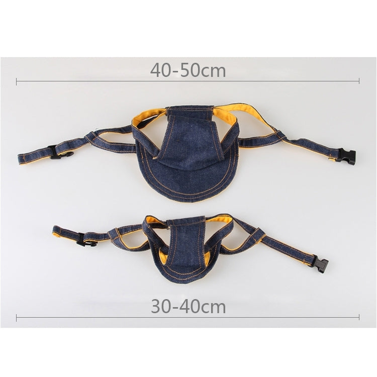 Denim Travel Pet Hat Outdoor Sports Breathable Hat Adjustable, Size: L