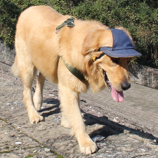 Denim Travel Pet Hat Outdoor Sports Breathable Hat Adjustable, Size: L