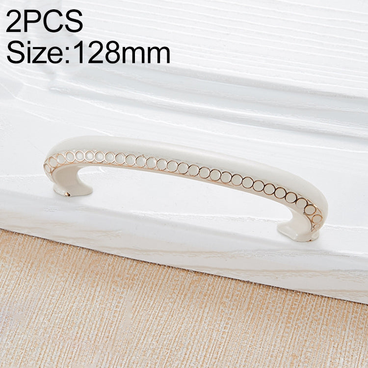 2 PCS 6061_128 Ivory Cabinet Wardrobe Handle