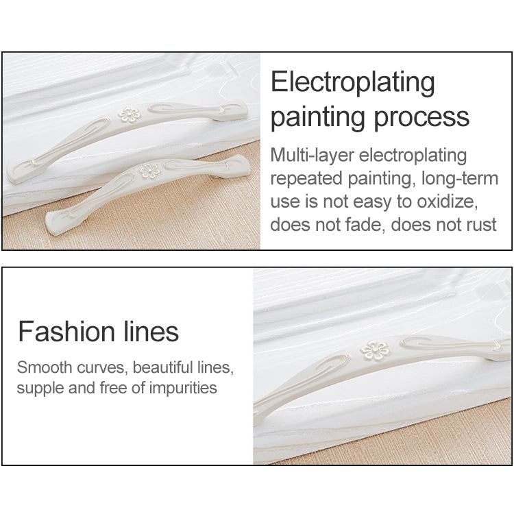 2 PCS 6061_128 Ivory Cabinet Wardrobe Handle