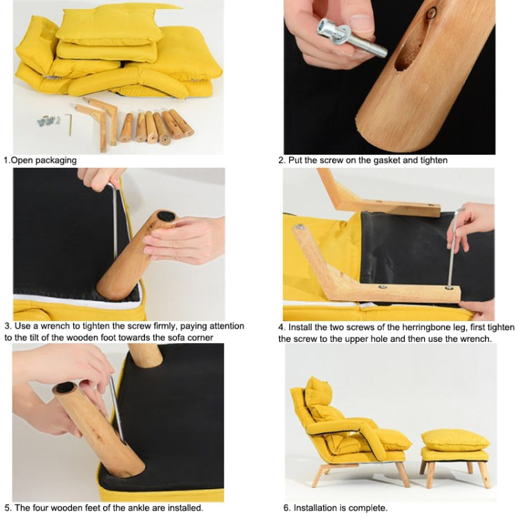 F3 Lazy Sofa Armrest Bedroom Leisure Japanese Folding Fabric Lounge Chair