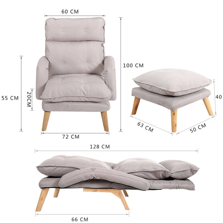F3 Lazy Sofa Armrest Bedroom Leisure Japanese Folding Fabric Lounge Chair