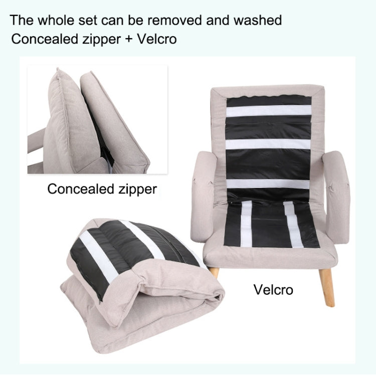 F3 Lazy Sofa Armrest Bedroom Leisure Japanese Folding Fabric Lounge Chair