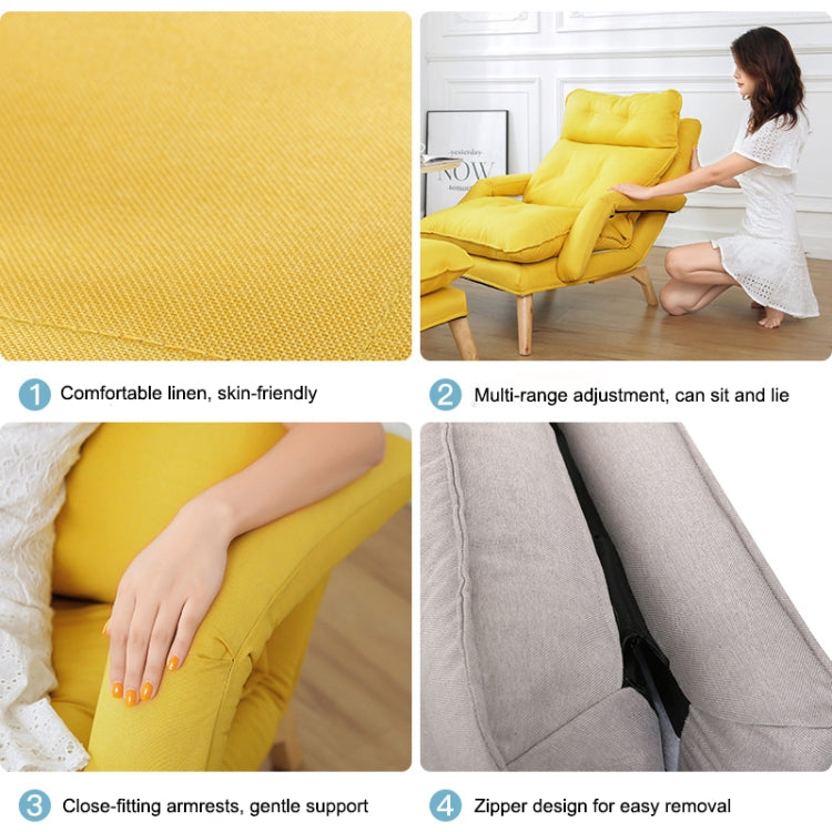 F3 Lazy Sofa Armrest Bedroom Leisure Japanese Folding Fabric Lounge Chair