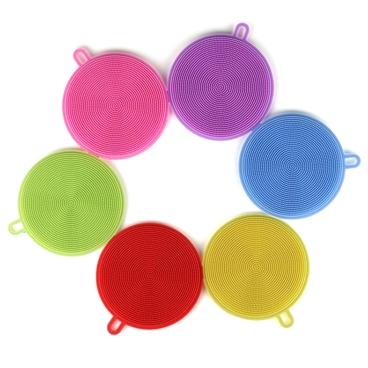 3 PCS Creative Silicone Dishwashing Vegetable Fruit Cleaning Brush Heat Insulation Pad Random Color Delivery