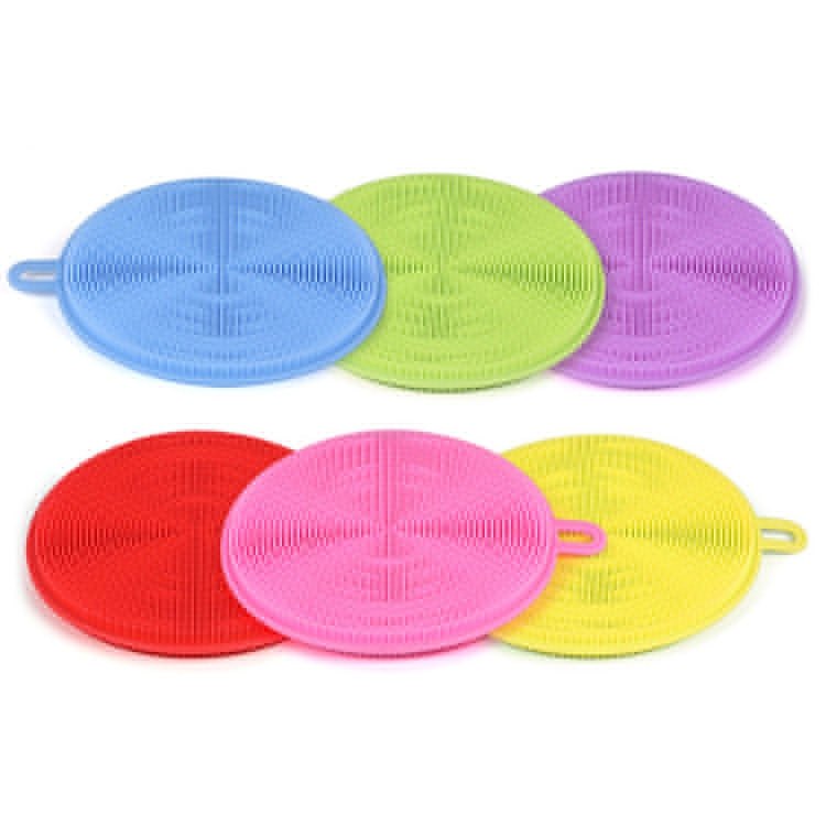 3 PCS Creative Silicone Dishwashing Vegetable Fruit Cleaning Brush Heat Insulation Pad Random Color Delivery