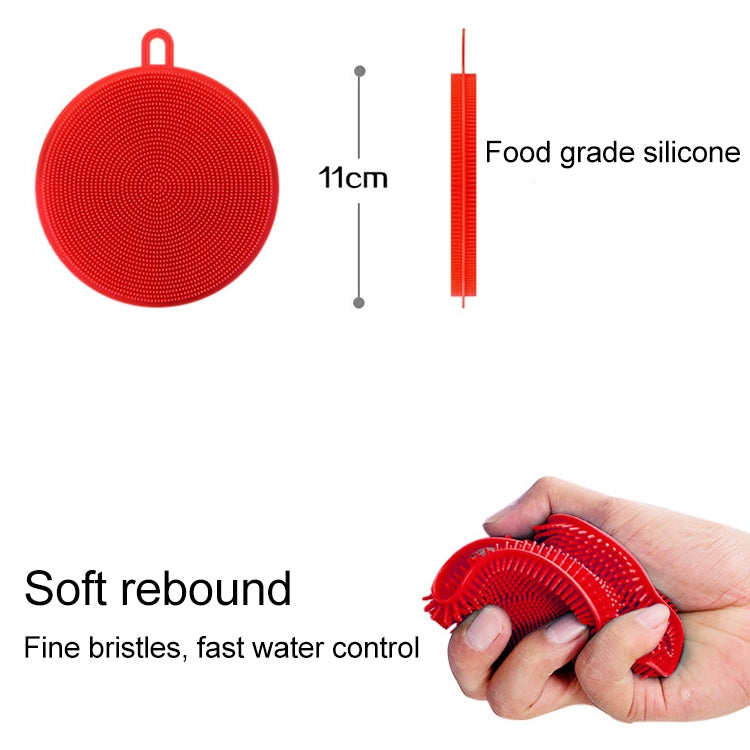 3 PCS Creative Silicone Dishwashing Vegetable Fruit Cleaning Brush Heat Insulation Pad Random Color Delivery