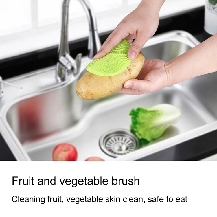 3 PCS Creative Silicone Dishwashing Vegetable Fruit Cleaning Brush Heat Insulation Pad Random Color Delivery