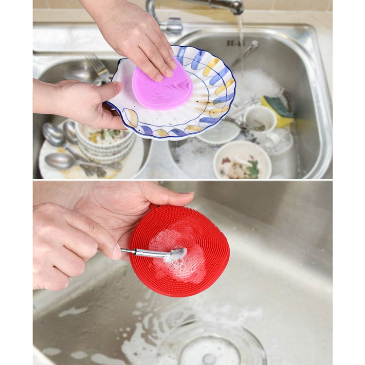 3 PCS Creative Silicone Dishwashing Vegetable Fruit Cleaning Brush Heat Insulation Pad Random Color Delivery