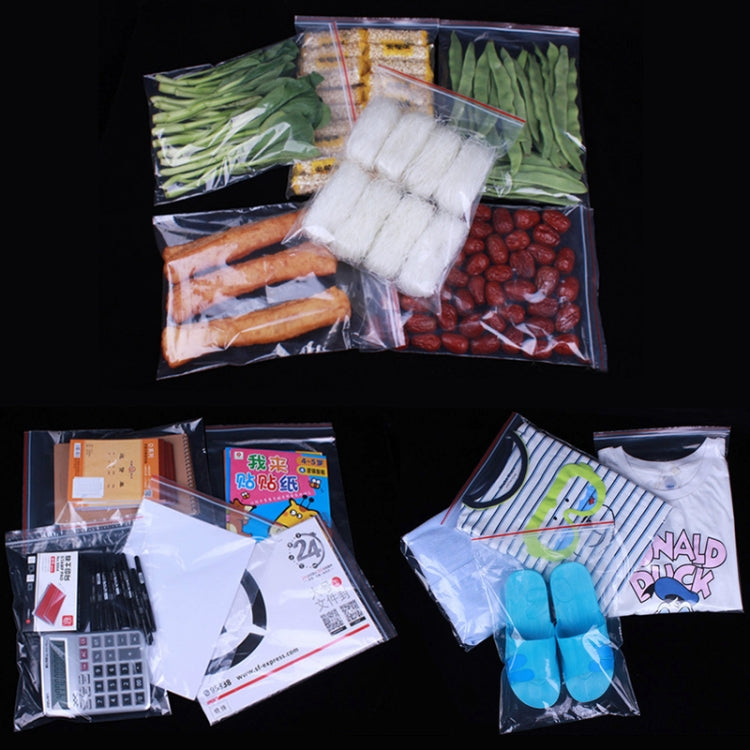 100 PCS 32cm x 45cm PE Self Sealing Clear Zip Lock Packaging Bag, Custom Printing and Size are welcome