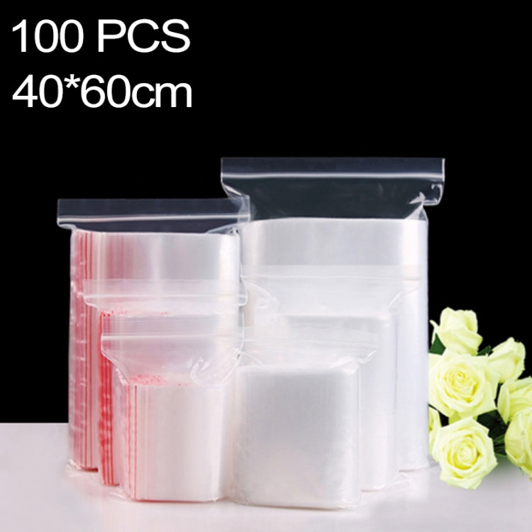 100 PCS 40cm x 6cm PE Self Sealing Clear Zip Lock Packaging Bag, Custom Printing and Size are welcome